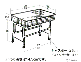 アミの深さは14.5cmです。
